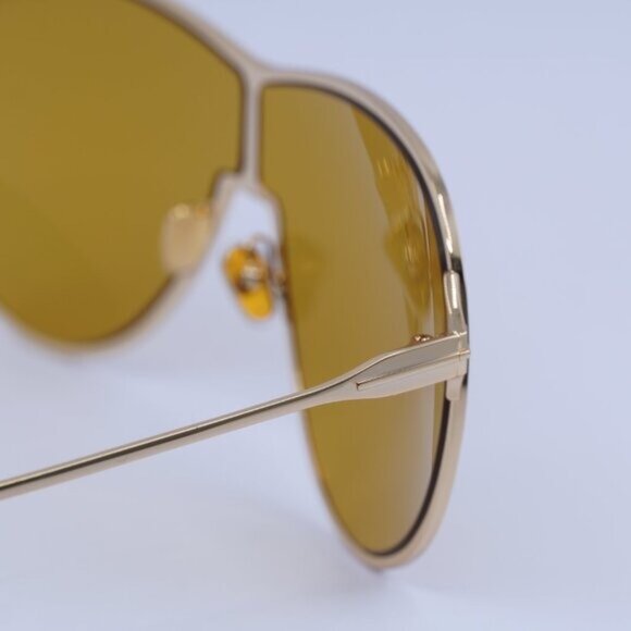 Tom Ford Gaia FT1174 30E Sunglasses Deep Gold Aviator Frame, Brown Lenses - Picture 9 of 11